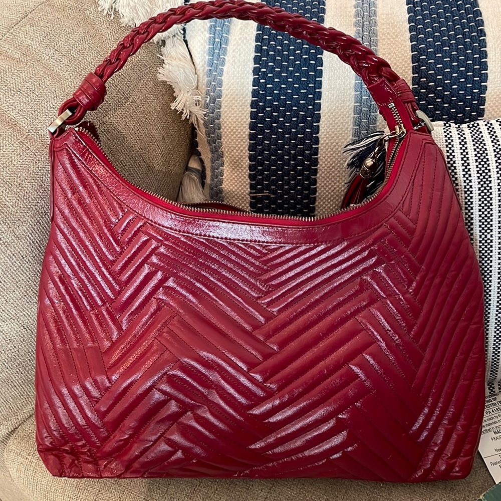 VALENTINE’s SALE ❤️  Cole Hahn raspberry patent chevron hobo!